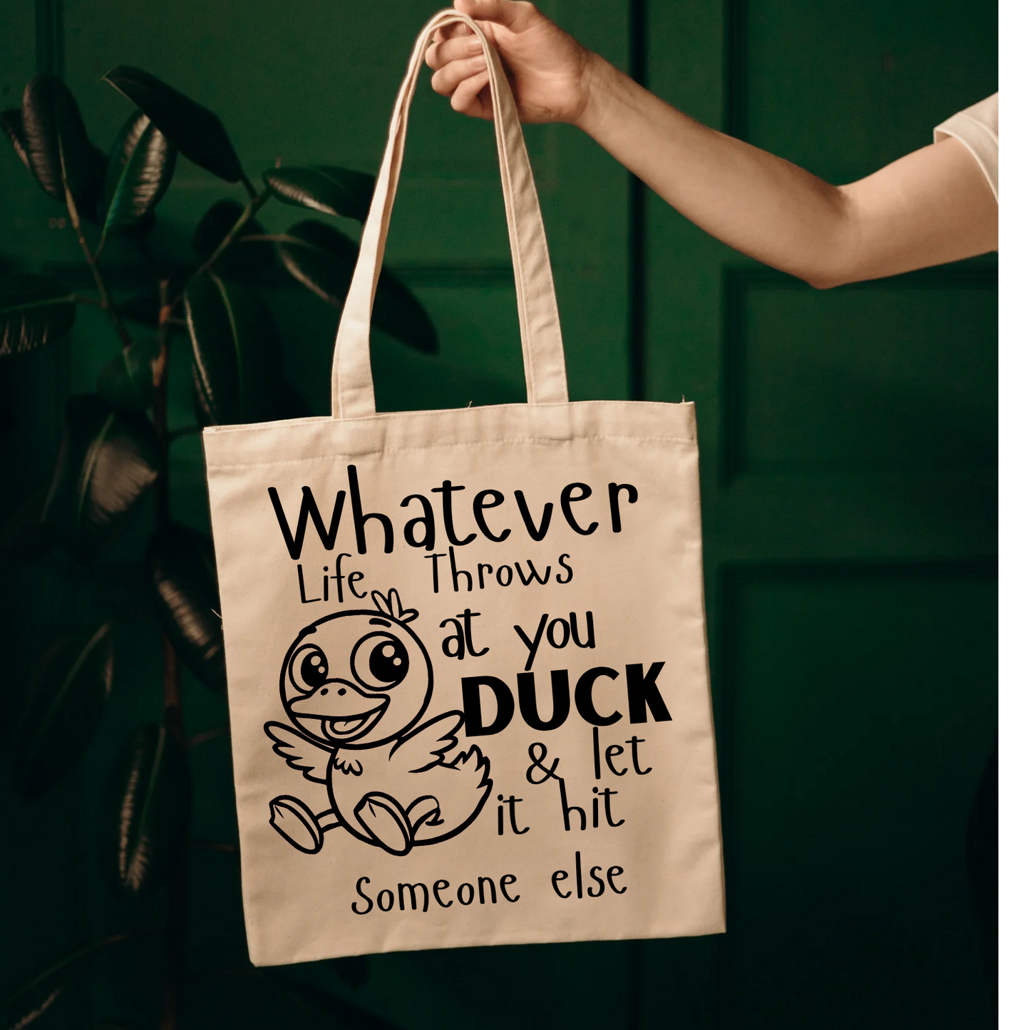 Funny Duck Vinyl Decal - 'Whatever Life Throws at You' Inspirational Sticker Car window Decal