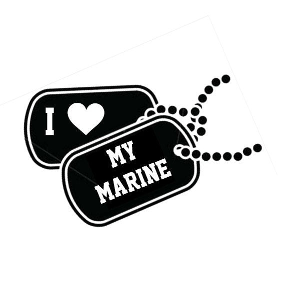 I hrt DOG TAG Decal Military Dog Tag Decal I hrt Dog Tag Decal Army Navy Air Force Marine Dog Tag RTIC Cup Decal Yeti Decal Window Decal