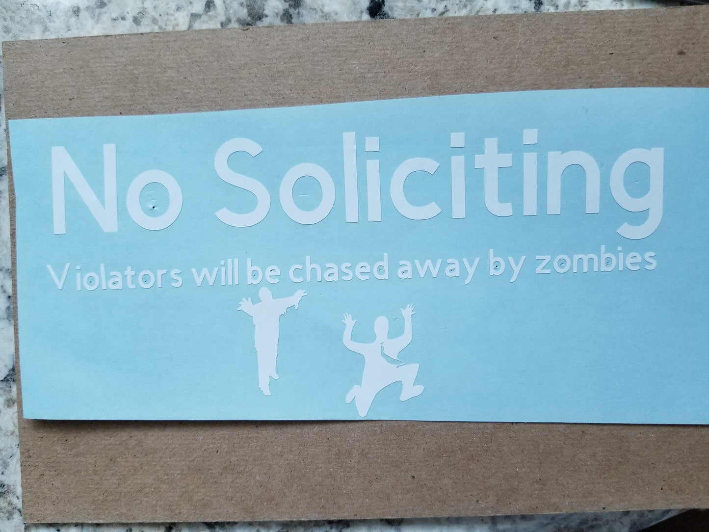 No Soliciting Business Decal No Solicitors Smiley Face Decal No Soliciting Zombies No Soliciting Cookies or Candy Window Decal
