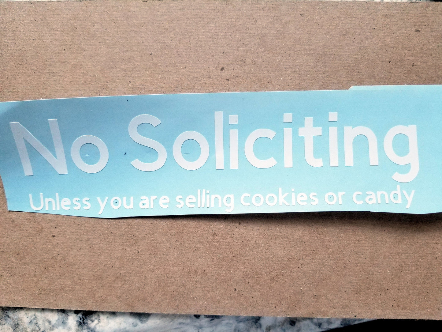 No Soliciting Business Decal No Solicitors Smiley Face Decal No Soliciting Zombies No Soliciting Cookies or Candy Window Decal