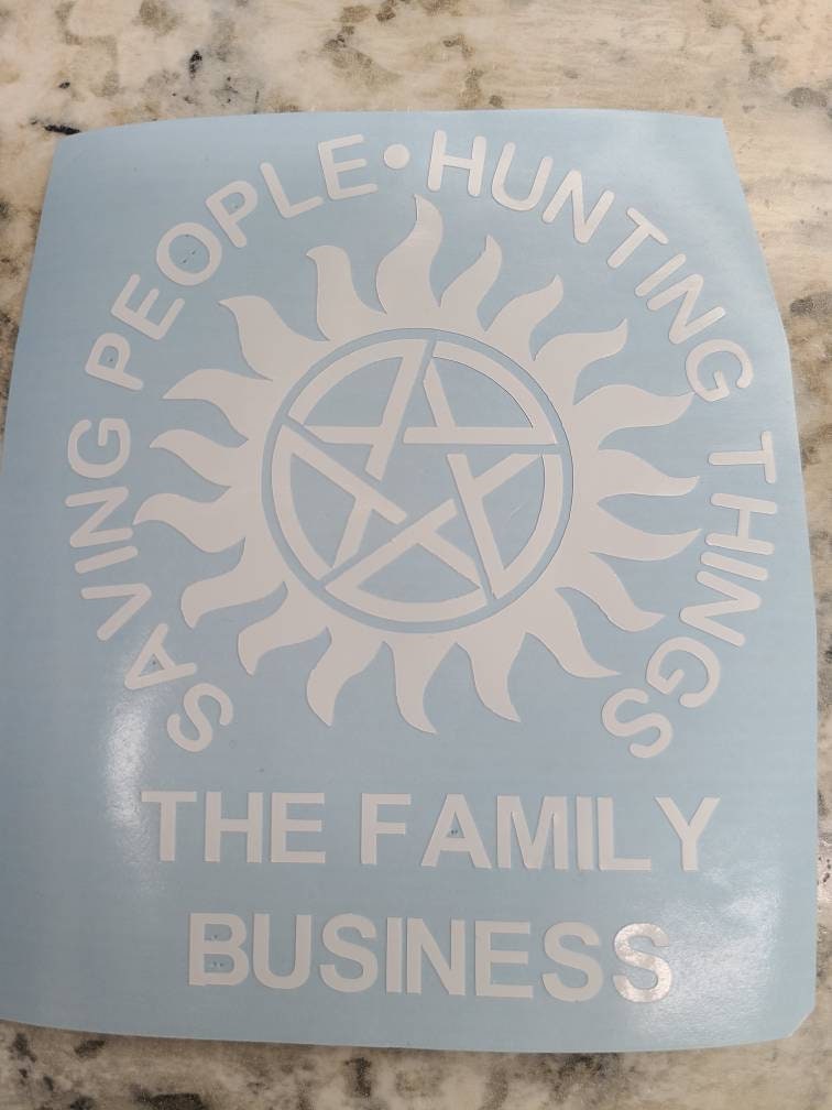 TV SHOW Supernatural Saving People Hunting Things The Family Business Decal SPN Fan #SPNfamily Decal Winchester Car decal Cup/Window Decal