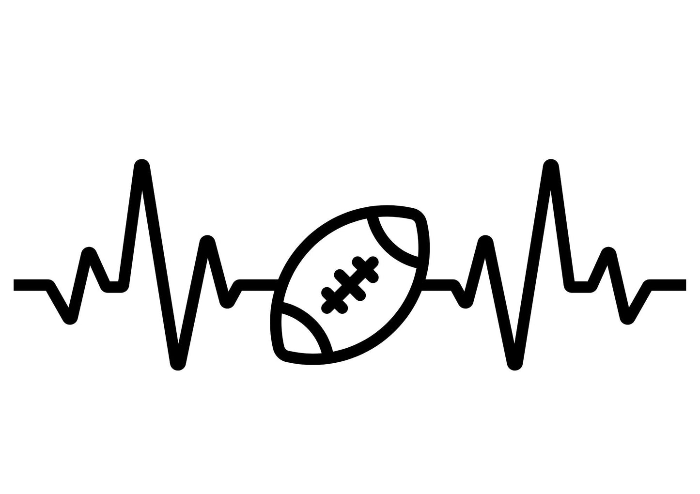 Sports Decal HEART BEAT Football, Volleyball or Soccer ball - Custom Sport request Decal Window Decal Rtic/Yeti Cup Decal Mirror Decal