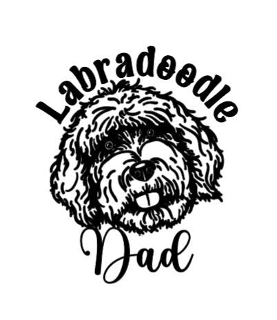 Dog Decal LABRADOODLE MOM or DAD (Your Choice) Dog Decal- Labradoodle Decal - Pet Decal for Windows, Cars, Rtic Yeti Cups Much more!!!