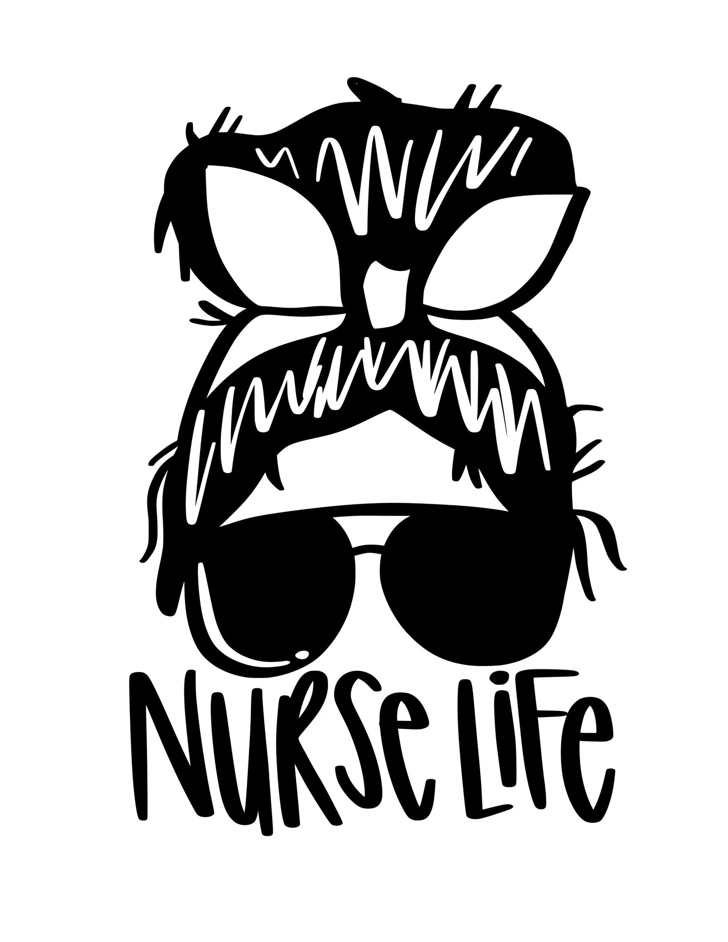 NURSE LIFE Decal | Nurse Decal | Messy hair Nurse Life Decal Car Decal Window Decal Cup/Computer Decal