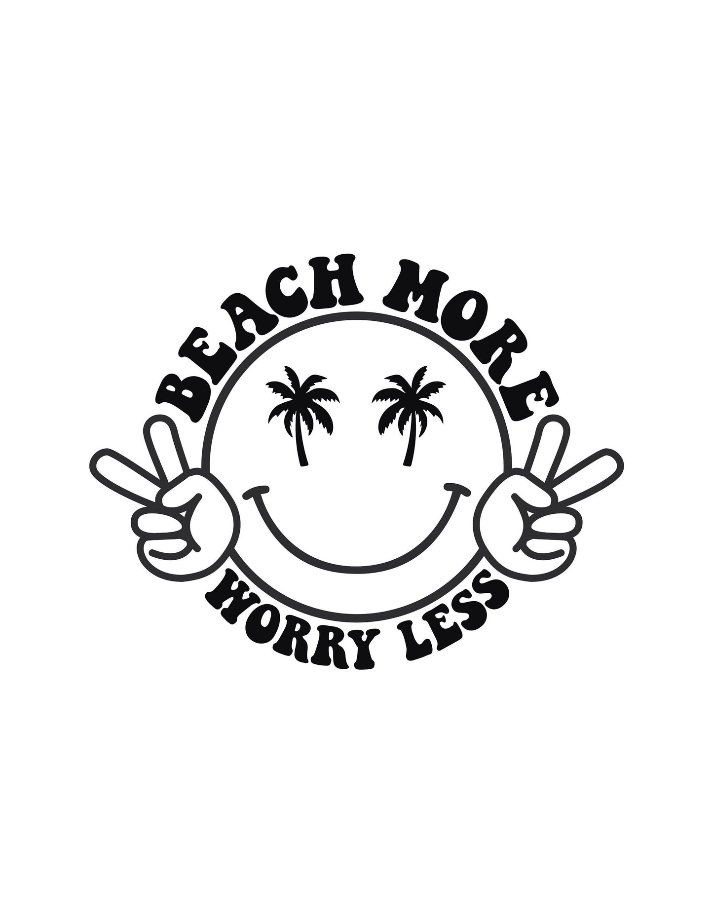 BEACH More, Worry Less β Smiley Face Vinyl Decal for Good Vibes πβοΈ