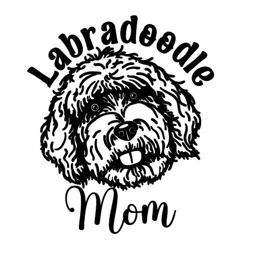 Dog Decal LABRADOODLE MOM or DAD (Your Choice) Dog Decal- Labradoodle Decal - Pet Decal for Windows, Cars, Rtic Yeti Cups Much more!!!