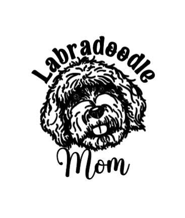 Dog Decal LABRADOODLE MOM or DAD (Your Choice) Dog Decal- Labradoodle Decal - Pet Decal for Windows, Cars, Rtic Yeti Cups Much more!!!
