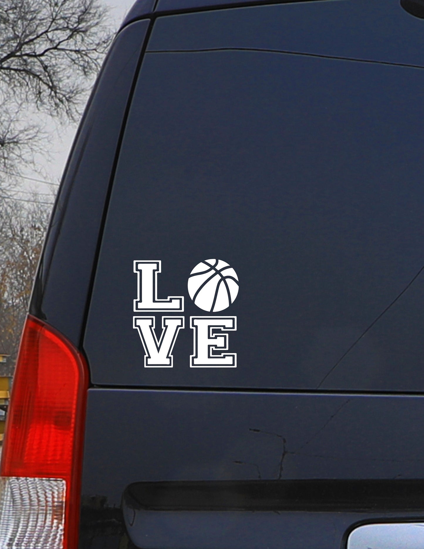 Sports Decal LOVE & Basketball Decal Window Decal Rtic/Yeti Cup Decal Mirror decal Computer Decal