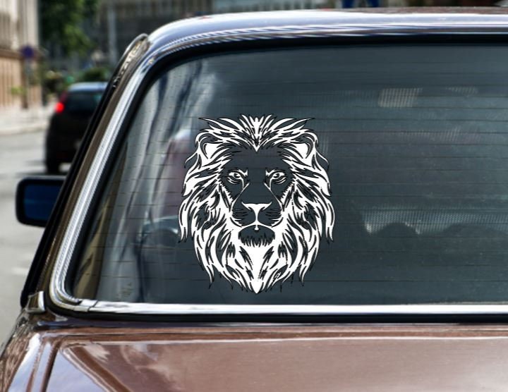 VINYL Decal | LION Decal | King of the Jungle Lion Decal | Animal Decal | Lion Head Vinyl Sticker | Window Decal Computer Decal
