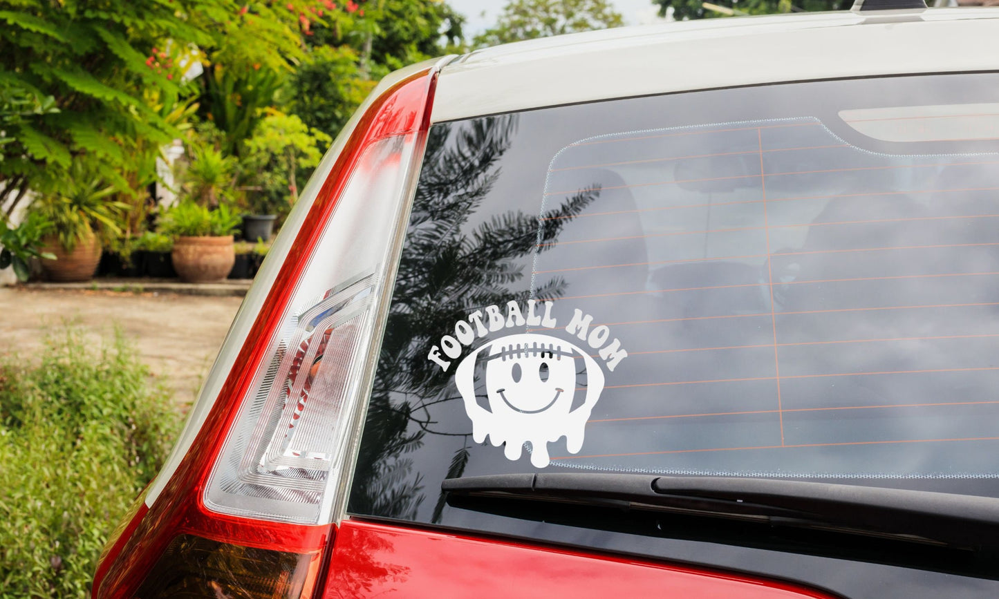 FOOTBALL MOM Decal | High School Football Mom Vinyl Decal | Football (melting) MOM Decal | Mother Gifts | Car Decal Window Decal | Cup Decal