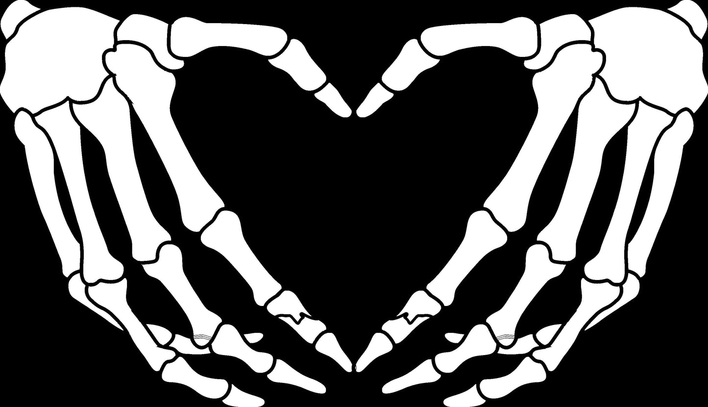 SKELETON HAND HEART Gesture Decal Skeleton Hand Love Heart Shape Gesture Vinyl Car Decal Halloween Decal Computer Vinyl Decal