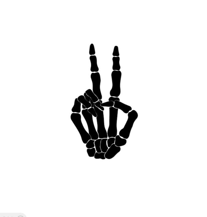 SKELETON HAND Peace Gesture DECAL Skeleton Hand Gesture Vinyl Car Decal Halloween Decal Computer Vinyl Decal