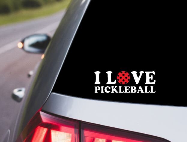 VINYL Decal | I Love PICKEBALL | Pickleball Decal |Love Pickleball Car Window Decal | Cup Computer Decal