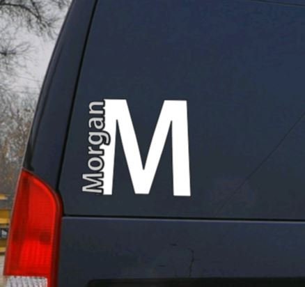 VINYL Car Decal | Initial with Name Decal | Monogram Name | Personalize Name Decal | Name Decal Water Bottle | Computer | Phone