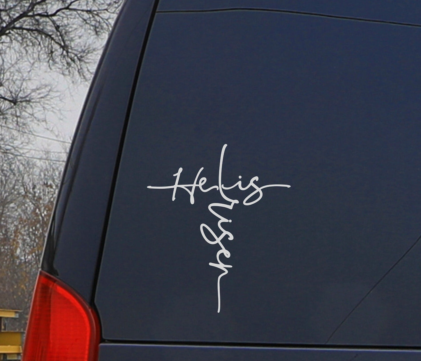 VINYL Car Decal | He is Risen Decal | Jesus Religious Decal | Easter Christian Decal | God Jesus