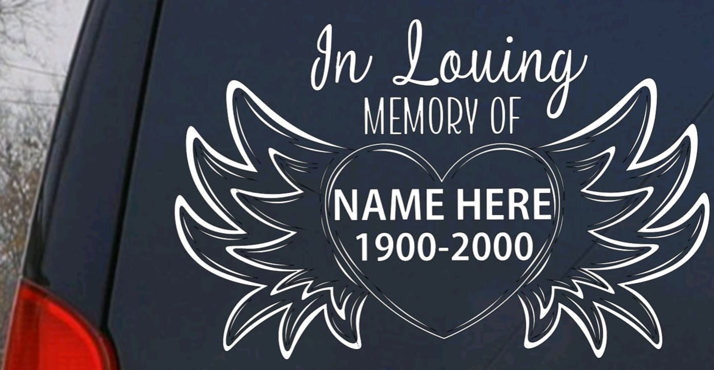 Vinyl Decal | IN LOVING MEMORY Vinyl Decal | Memorial Decal for Family and Friends | Bereavement Decal | Personalized Memorial Decal