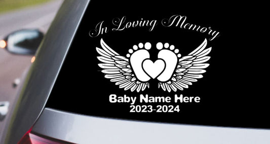 Vinyl Decal | IN LOVING MEMORY Baby Memorial Vinyl Decal | Memorial Decal for Family and Friends | Bereavement Decal | Personalized Memorial