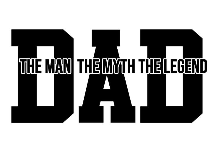 Vinyl Decal Father's Day DECAL for DAD, Dad The Man The Myth The Legend Vinyl Decal Car Window. computer, Water Bottle Decal, Gift Ideas