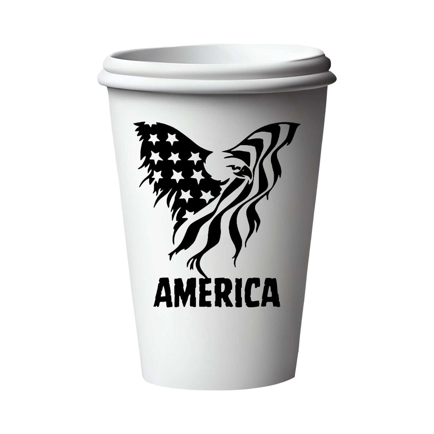 Vinyl Decal American Flag in the shape of Bald Eagle Optional America, USA Patriotic Decal