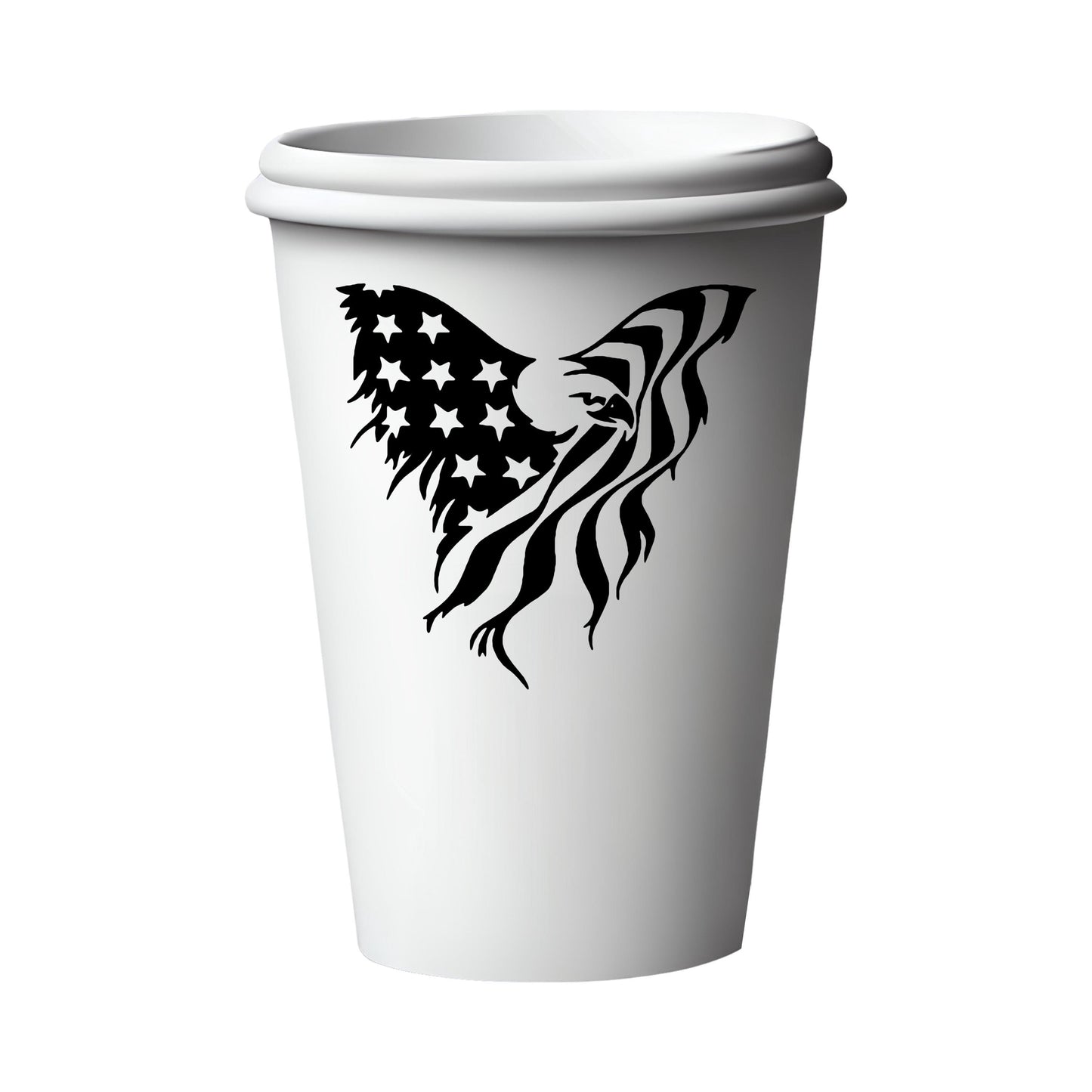 Vinyl Decal American Flag in the shape of Bald Eagle Optional America, USA Patriotic Decal