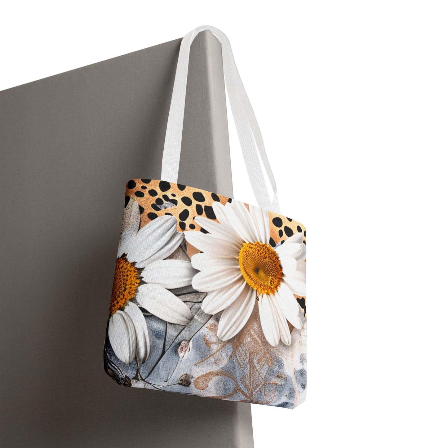 Floral Art Tote Bag - Daisies, Animal and Denim Print Stylish & Functional for Everyday Use