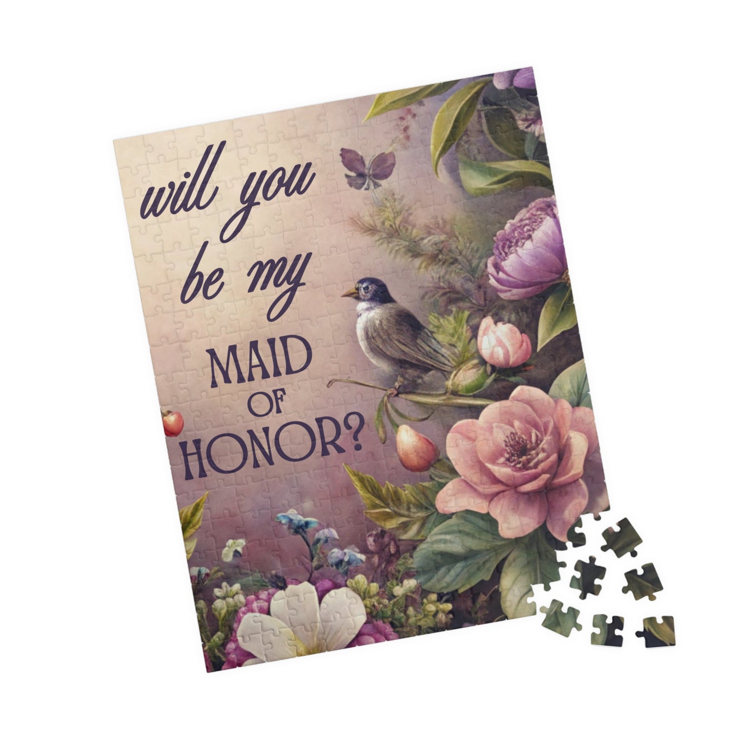 Maid of Honor Puzzle Proposal Gift – Will you be my Maid of Honor? | Floral Bridal Party Reveal Keepsake | Wedding Proposal Idea