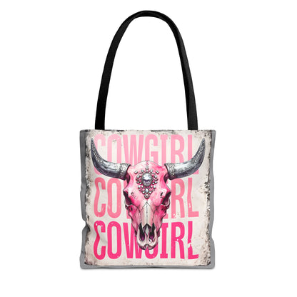 Pink Cowgirl Skull Tote Bag - Stylish Western Decor