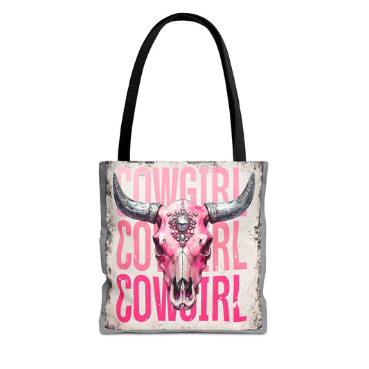 Pink Cowgirl Skull Tote Bag - Stylish Western Decor