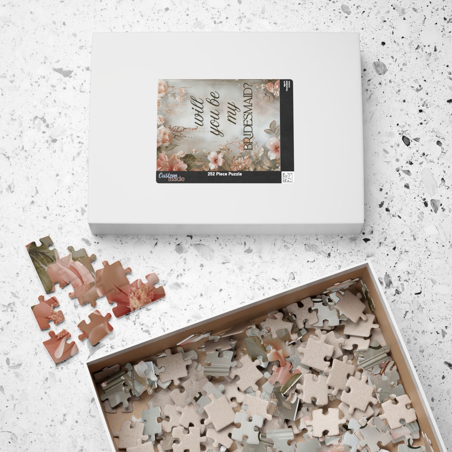 Bridesmaid Puzzle Proposal Gift – Will you be my Bridesmaid? | Floral Bridal Party Reveal Keepsake | Wedding Proposal Idea