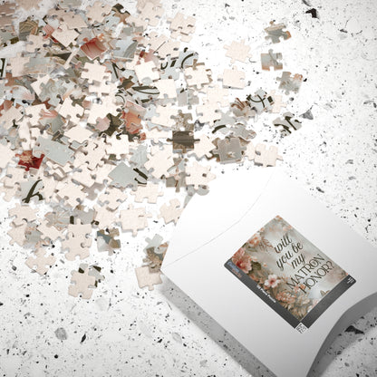 Matron of Honor Puzzle Proposal Gift – Floral Bridal Party Reveal Keepsake | Wedding Proposal Idea