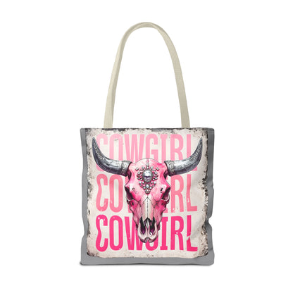 Pink Cowgirl Skull Tote Bag - Stylish Western Decor