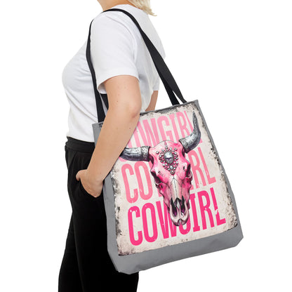 Pink Cowgirl Skull Tote Bag - Stylish Western Decor