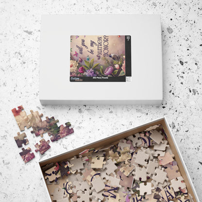 Matron of Honor Puzzle Proposal Gift – Will you be my Matron of Honor? | Floral Bridal Party Reveal Keepsake | Wedding Proposal Idea