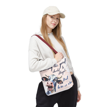 Humorous Cow Tote Bag - 'Looking This Good Should Be Illegal' - Gift Idea