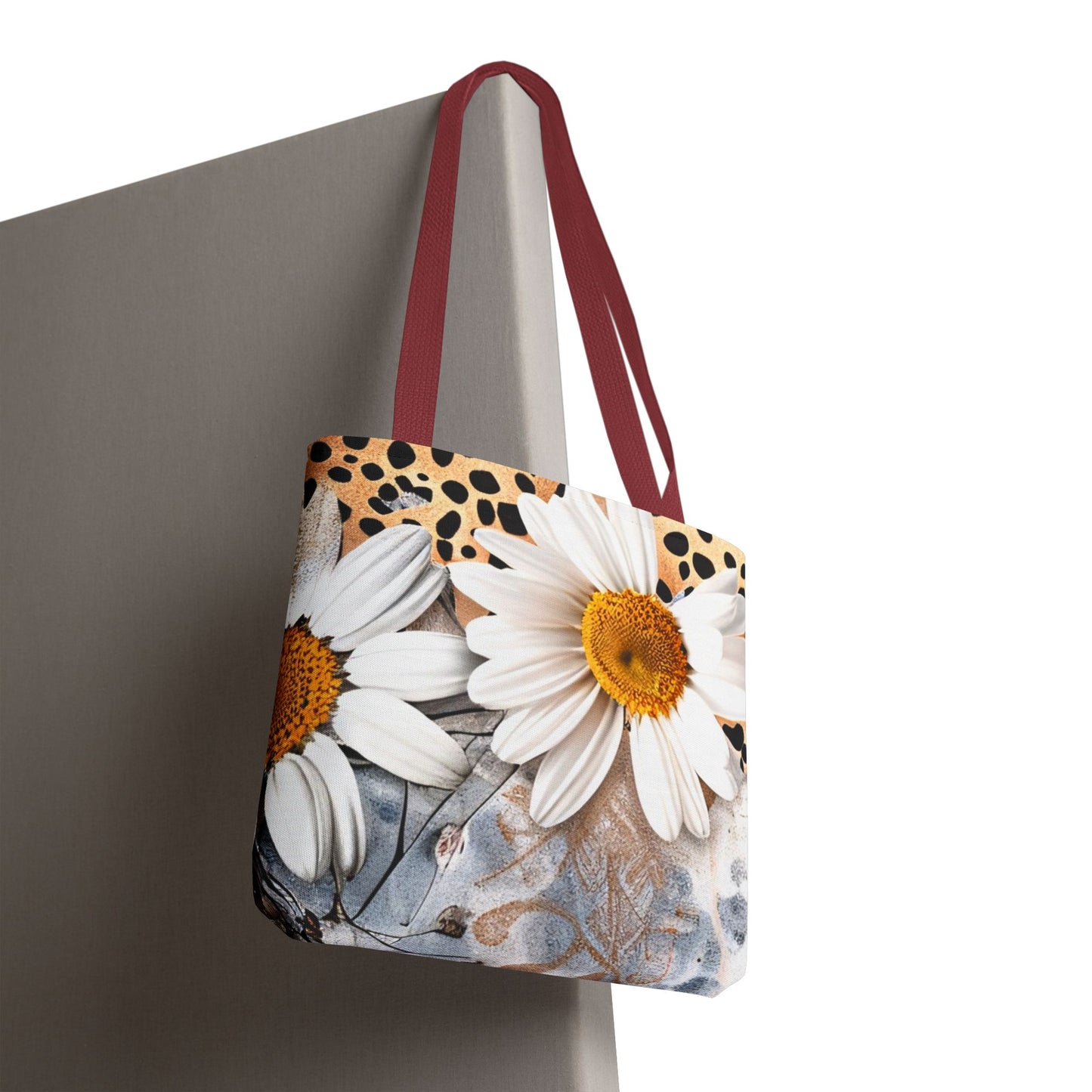 Floral Art Tote Bag - Daisies, Animal and Denim Print Stylish & Functional for Everyday Use