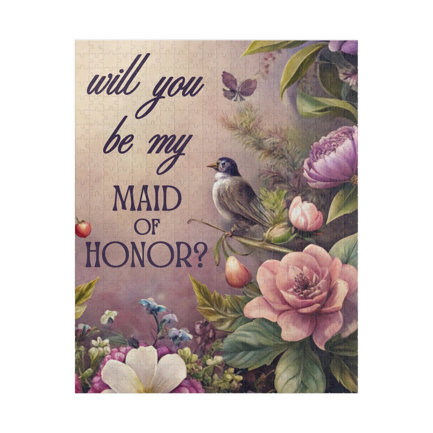 Maid of Honor Puzzle Proposal Gift – Will you be my Maid of Honor? | Floral Bridal Party Reveal Keepsake | Wedding Proposal Idea