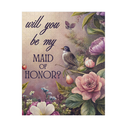 Maid of Honor Puzzle Proposal Gift – Will you be my Maid of Honor? | Floral Bridal Party Reveal Keepsake | Wedding Proposal Idea