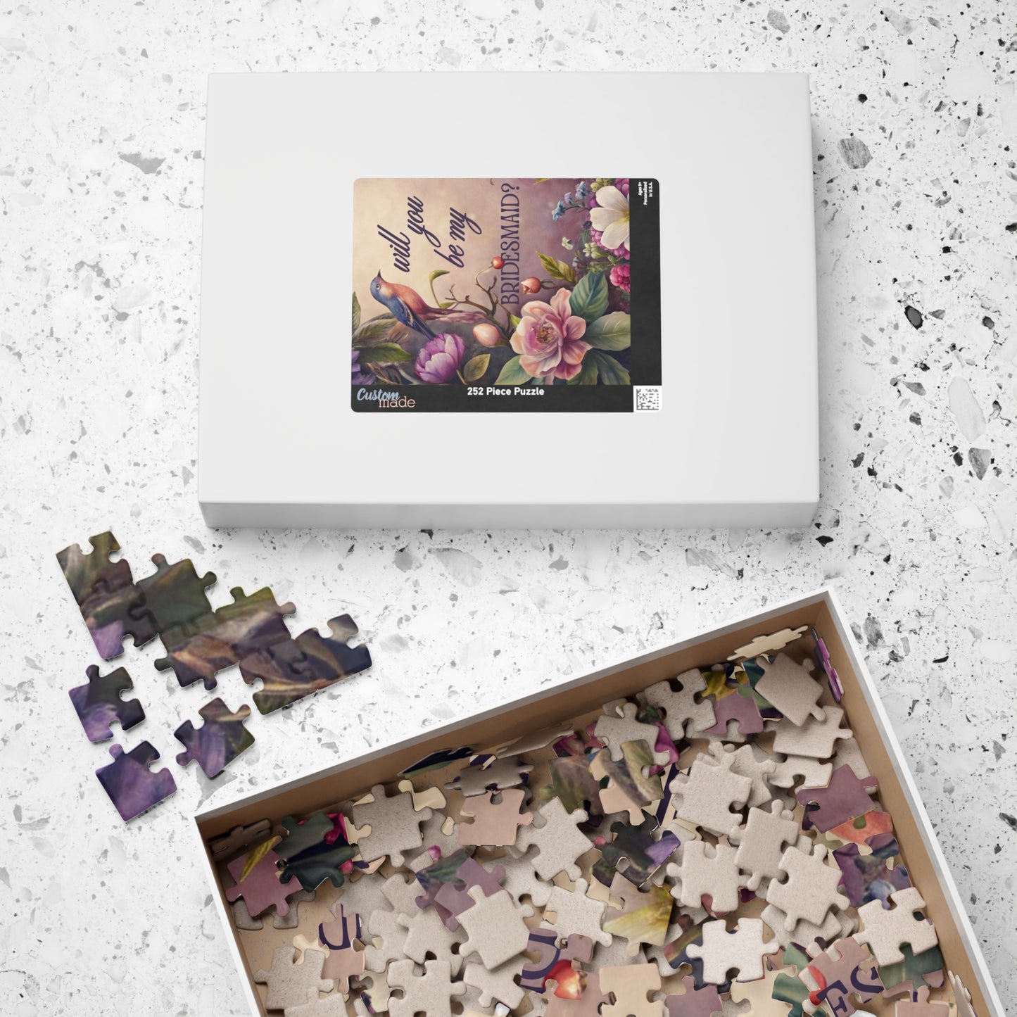 Bridesmaid Puzzle Proposal Gift – Will you be my Bridesmaid? | Floral Bridal Party Reveal Keepsake | Wedding Proposal Idea