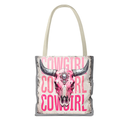 Pink Cowgirl Skull Tote Bag - Stylish Western Decor