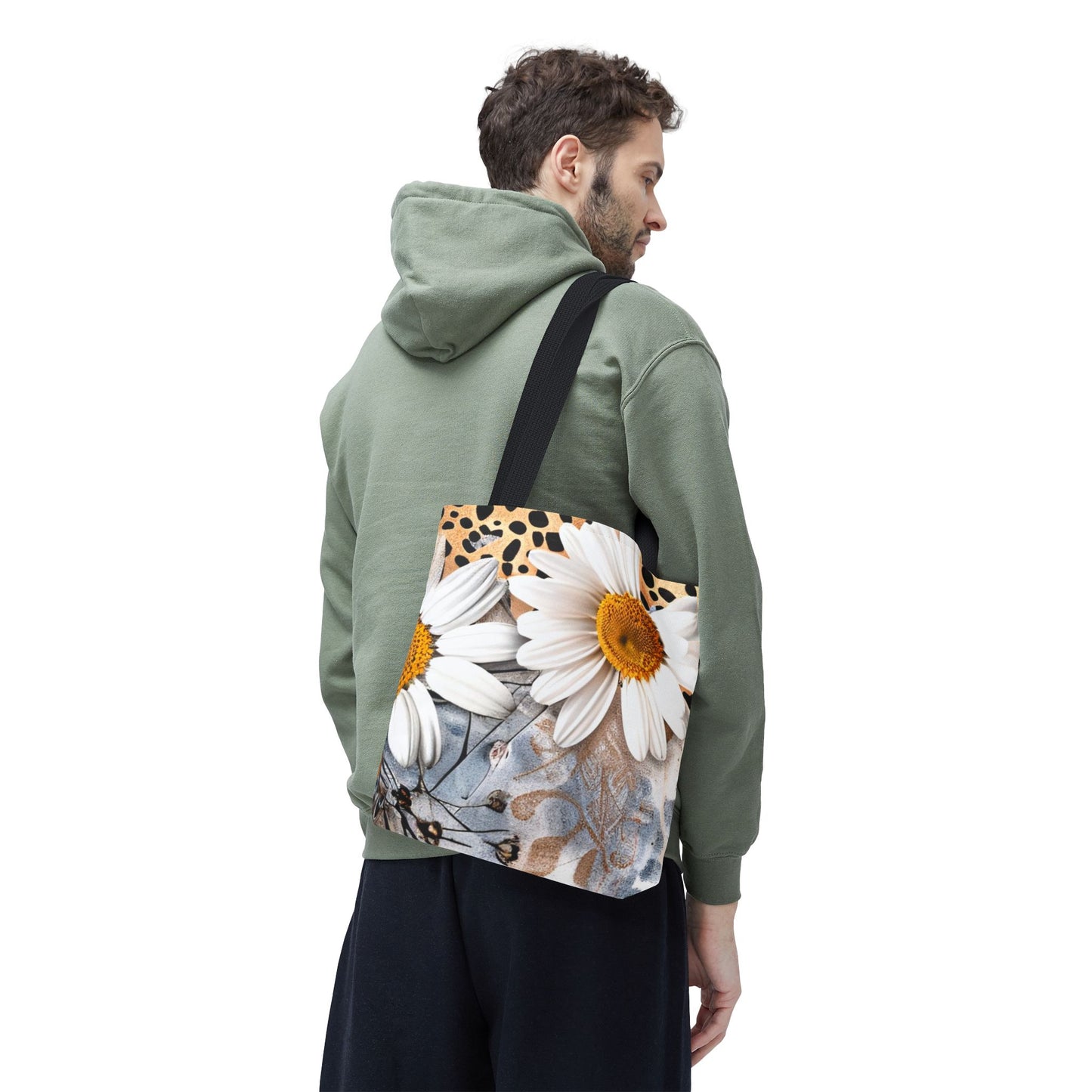 Floral Art Tote Bag - Daisies, Animal and Denim Print Stylish & Functional for Everyday Use