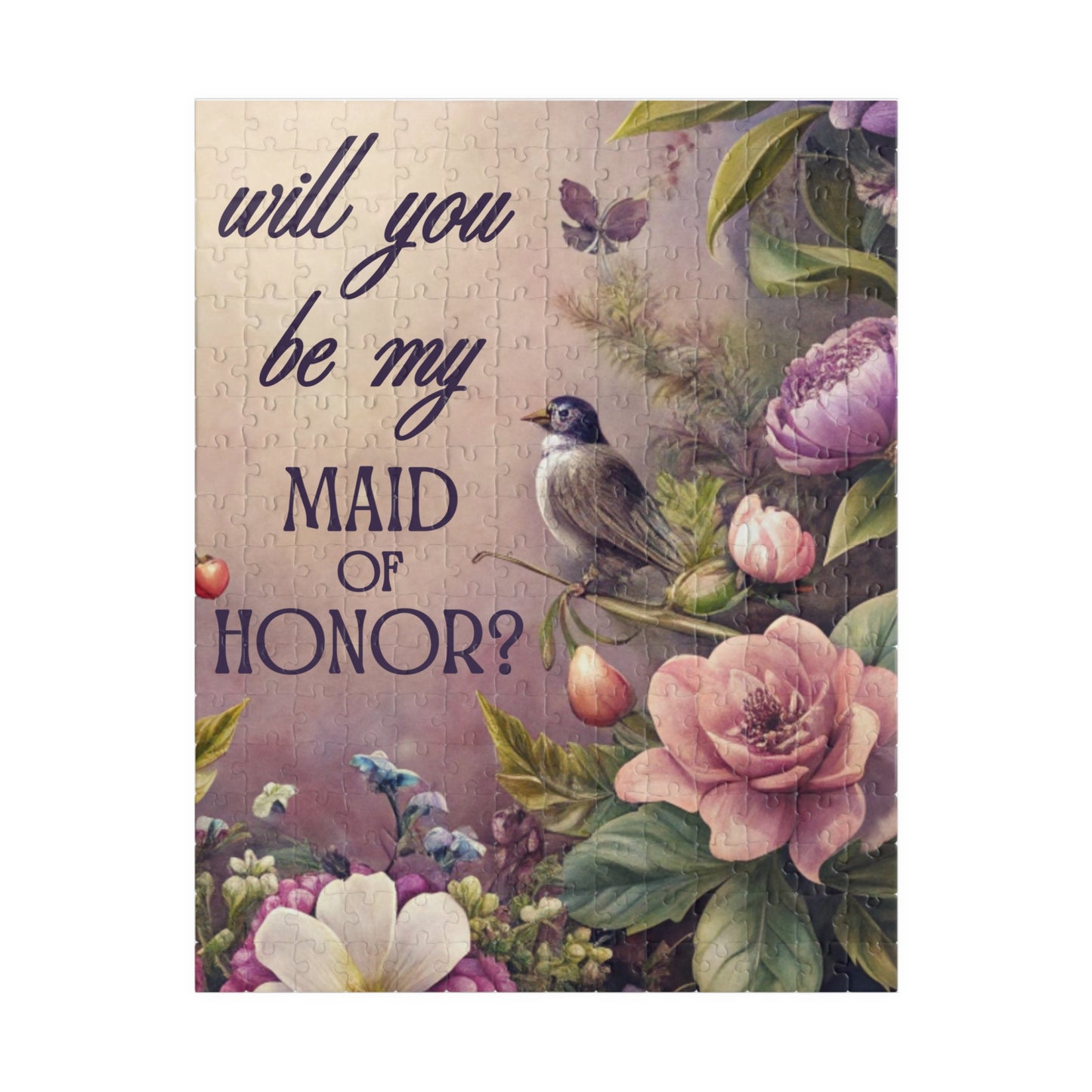 Maid of Honor Puzzle Proposal Gift – Will you be my Maid of Honor? | Floral Bridal Party Reveal Keepsake | Wedding Proposal Idea