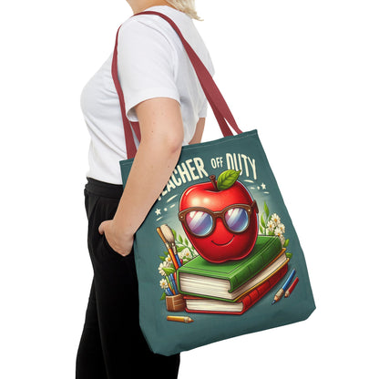 Fun Teacher Tote Bag - 'Teacher Off Duty' Design, Perfect for Back to School & Teacher Appreciation