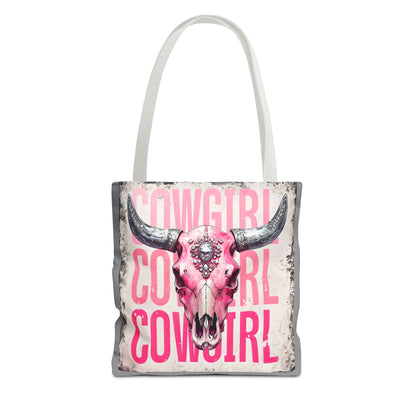 Pink Cowgirl Skull Tote Bag - Stylish Western Decor