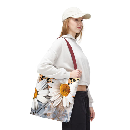 Floral Art Tote Bag - Daisies, Animal and Denim Print Stylish & Functional for Everyday Use