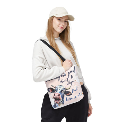 Humorous Cow Tote Bag - 'Looking This Good Should Be Illegal' - Gift Idea