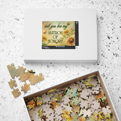 Will You Be My Matron of Honor Puzzle | Will you BEE My Matron of Honor Proposal | Bridal Party Proposal Gift | Wedding Asking Puzzle