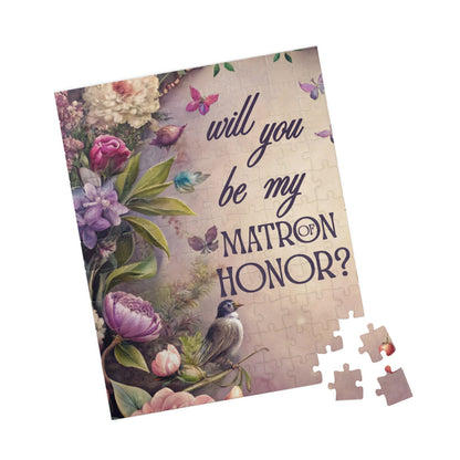 Matron of Honor Puzzle Proposal Gift – Will you be my Matron of Honor? | Floral Bridal Party Reveal Keepsake | Wedding Proposal Idea