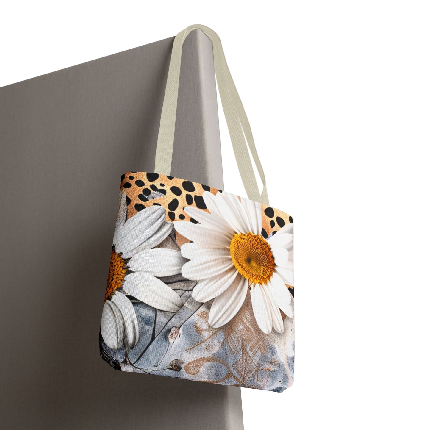 Floral Art Tote Bag - Daisies, Animal and Denim Print Stylish & Functional for Everyday Use