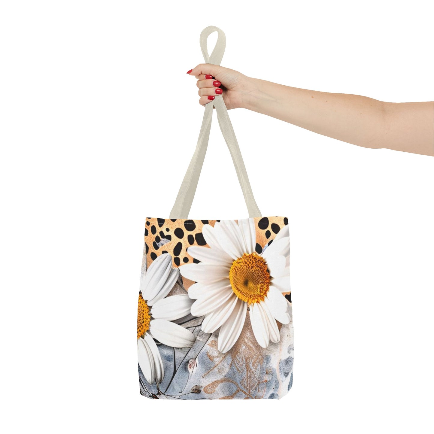 Floral Art Tote Bag - Daisies, Animal and Denim Print Stylish & Functional for Everyday Use