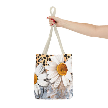 Floral Art Tote Bag - Daisies, Animal and Denim Print Stylish & Functional for Everyday Use